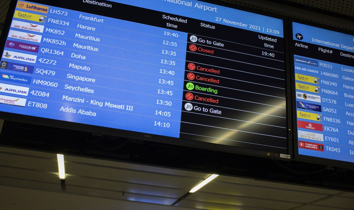 Johannesburgi lennujaamas on viimastel päevadel ohtralt lende tühistatud.