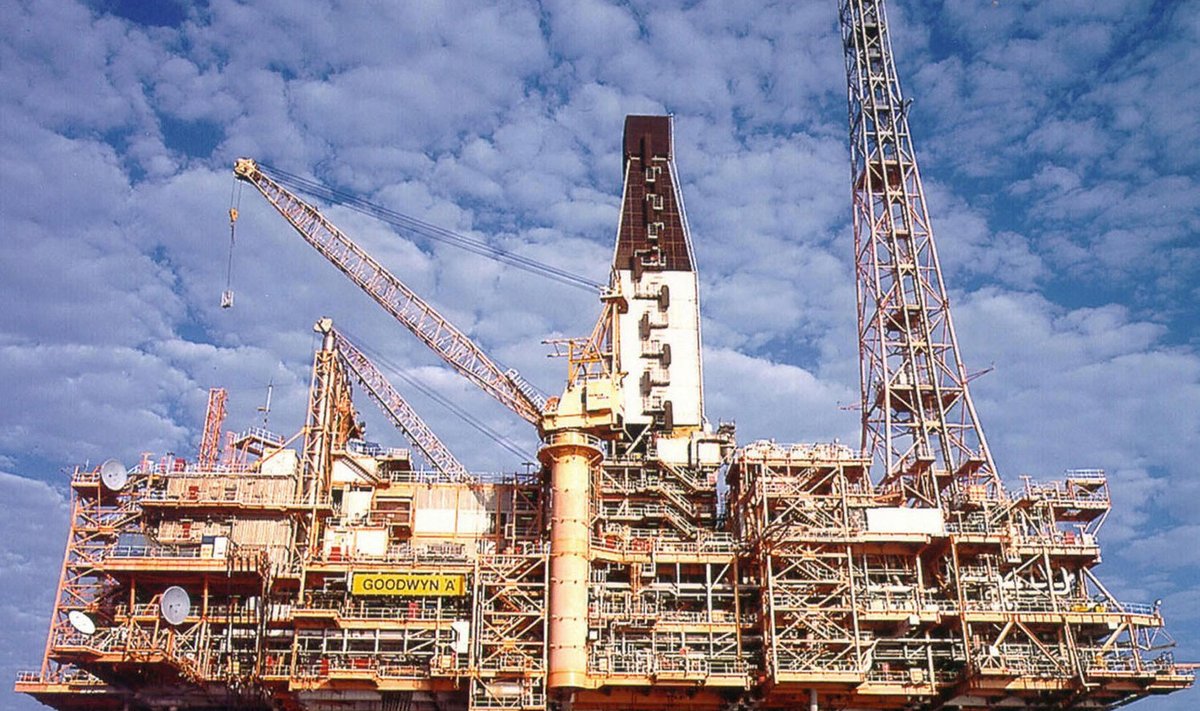 Austraalia looderanniku lähedal asuv Woodside Energy Ltd. gaasitootmisüksus Goodwyn A. Austraalia suurendab plahvatuslikult gaasieksporti, LNG-ga kauplemine on kiiresti laienenud.