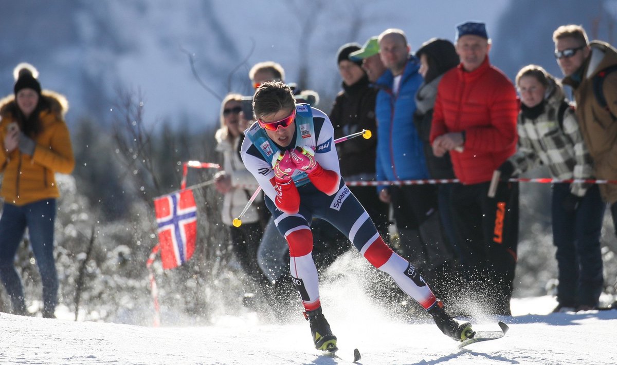 Norra suusaäss Johannes Hösflot Kläbo Planica MK-etapil