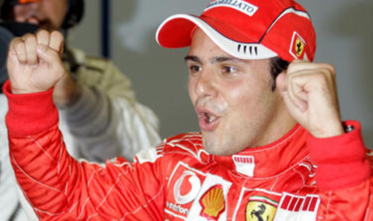 Felipe Massa kvalifikatsiooni võitmise järel.
