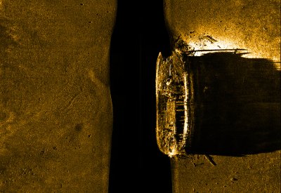 Üks Franklini laevadest, Erebus, sonaripildil pärast vraki leidmist 2014. aastal. Terrori vrakk leiti eelmisel aastal.