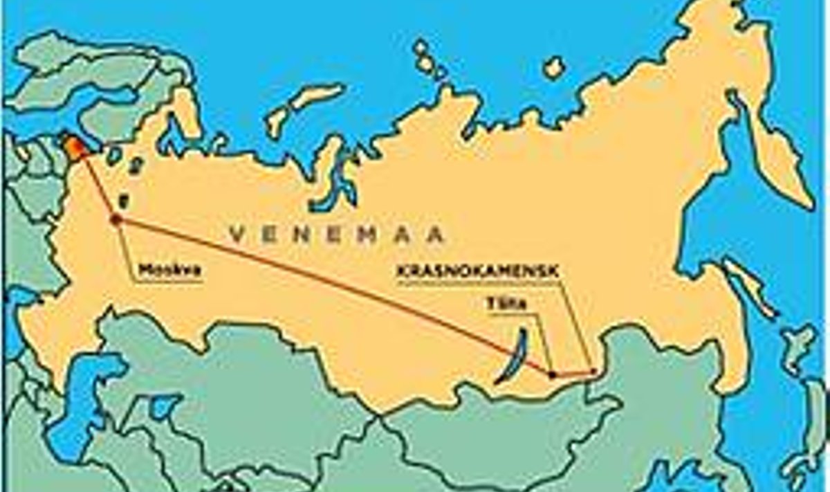 TEEKOND MAAILMA LÕPPU: Moskvast saab lennukiga Tšitaasse, edasi tuleb sõita 600 kilomeetrit rongi või taksoga.