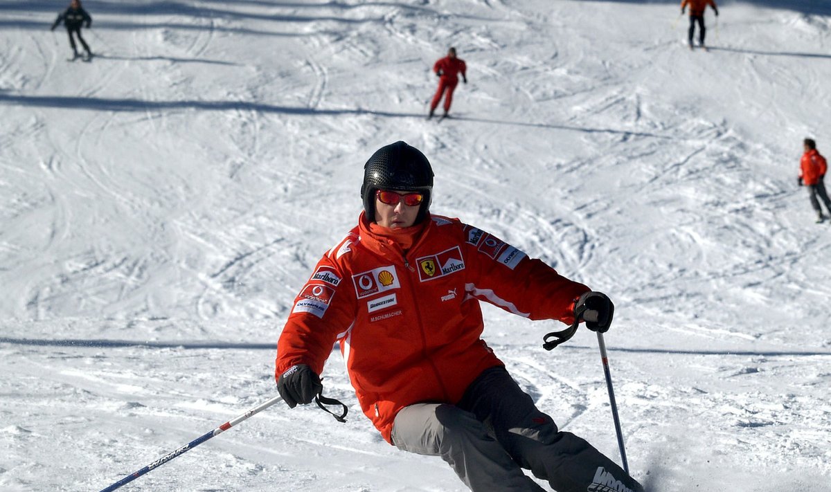 File photo of Formula One world champion Michael Schumacher skiing in the northern Italian resort of Madonna Di Campiglio