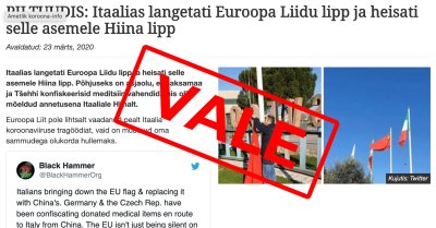 Sotsiaalmeedias levinud valeuudis jõudis ka Eestisse.