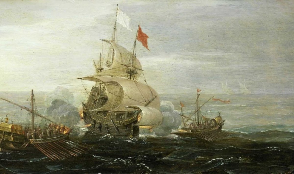 Berberid ründavad Prantsuse laeva. Kunstnik Aart van Antum, a 1615