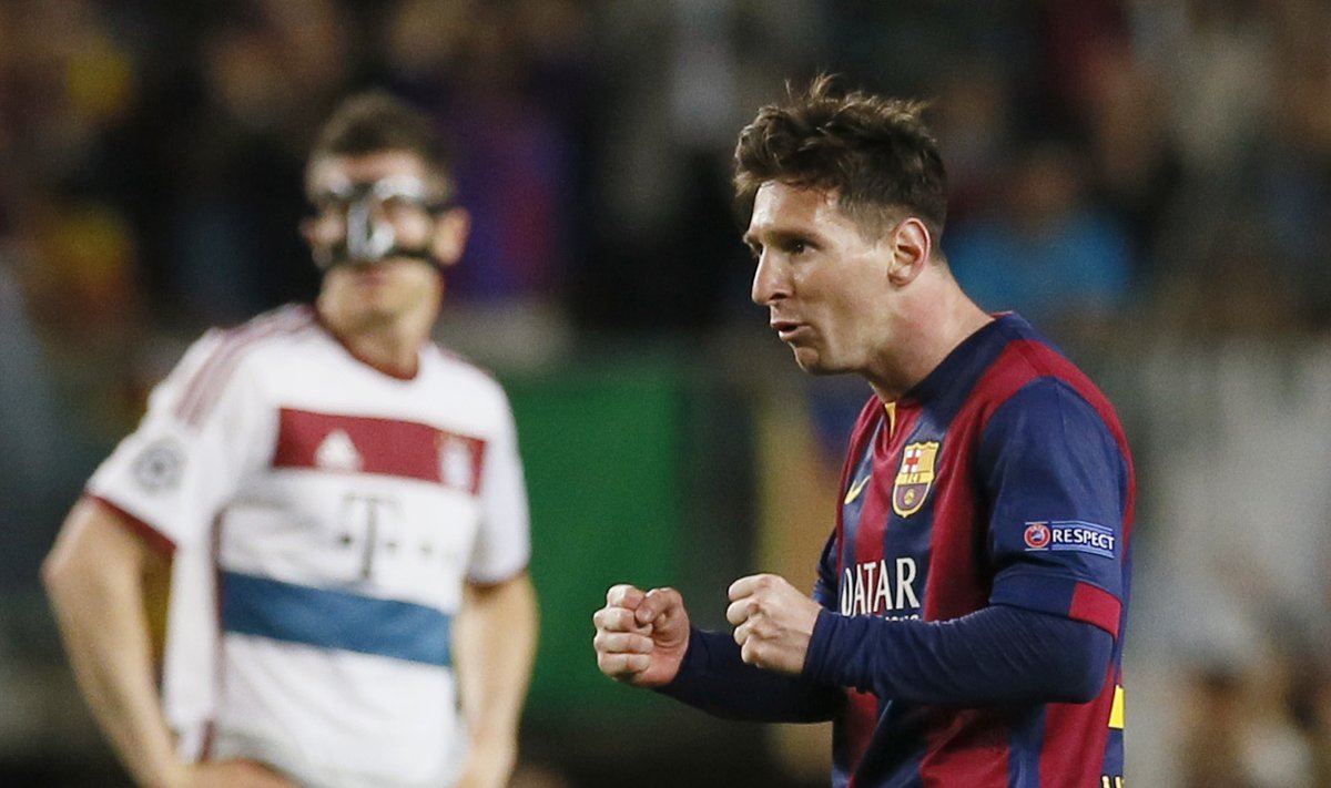 Maskid on langenud. Lionel Messi (paremal) suutis, mida Bayerni ametivend Robert Lewandowski ei suutnud.