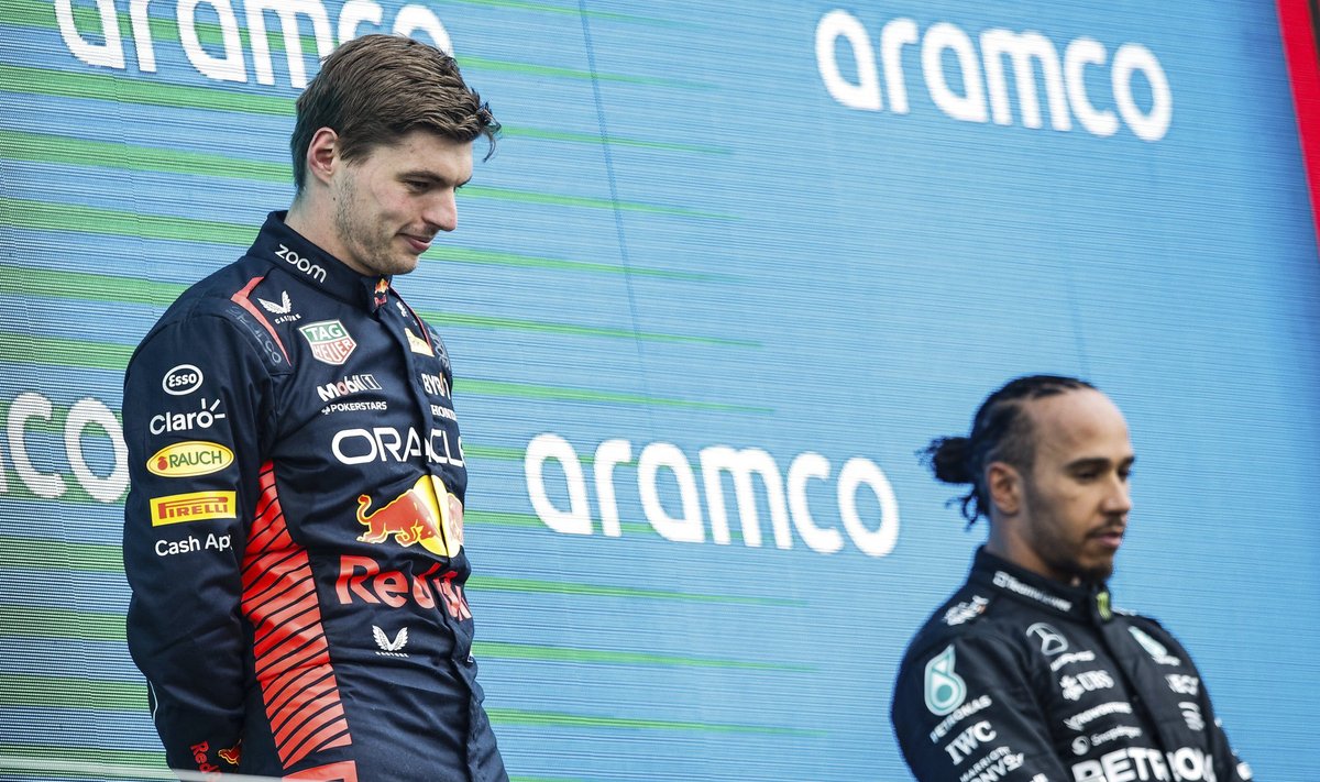 Max Verstappen ja Lewis Hamilton.