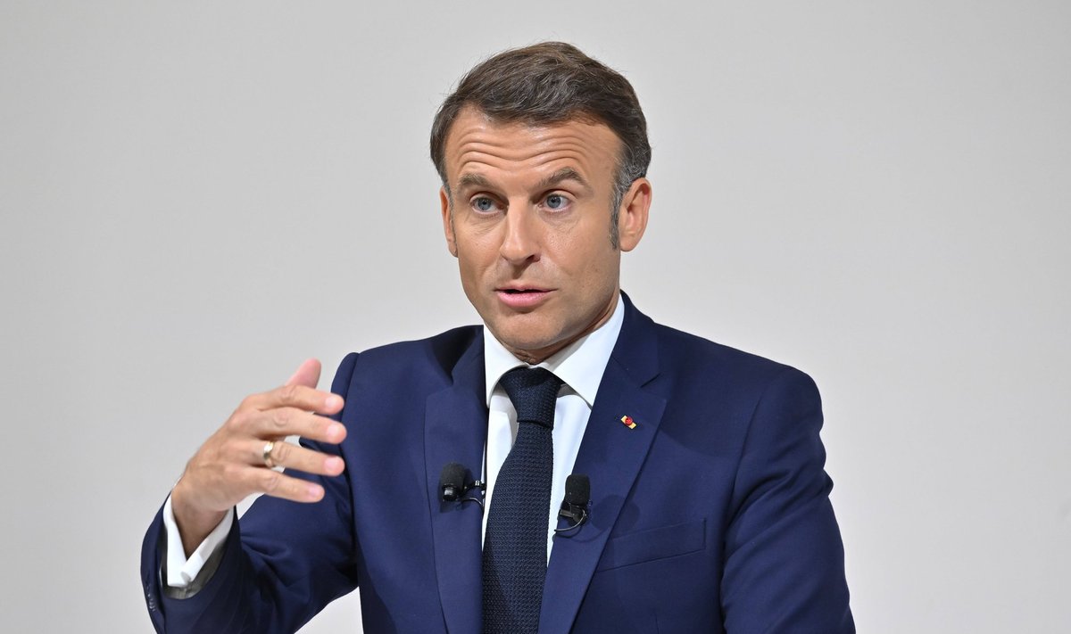 Prantsusmaa president Emmanuel Macron kõneles pressikonverentsil.