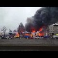 В Петербурге сгорел и обрушился гипермаркет "Лента", есть пострадавшие