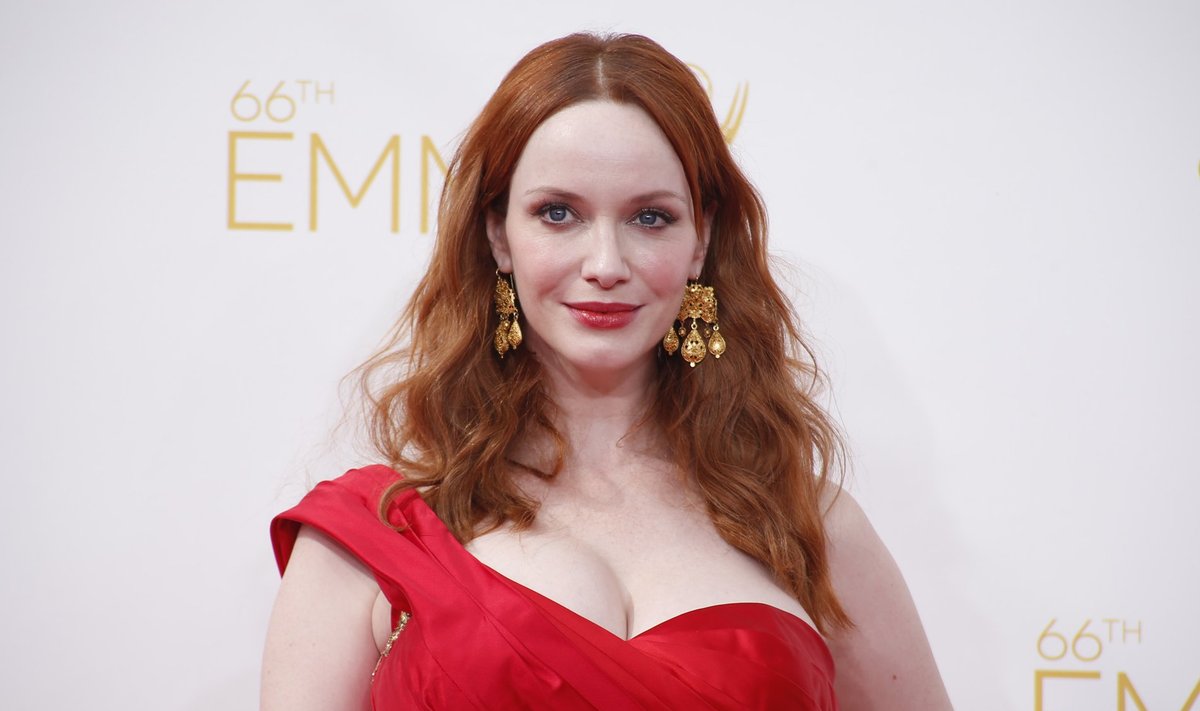 Actress Christina Hendricks from the AMC drama series "Mad Men" arrives at the 66th Primetime Emmy Awards in Los Angeles