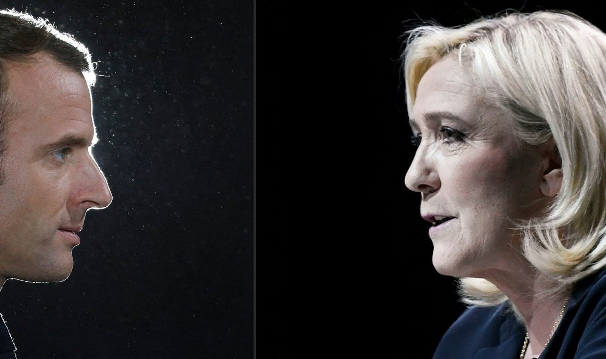 Emmanuel Macron ja Marine Le Pen (kollaaž)