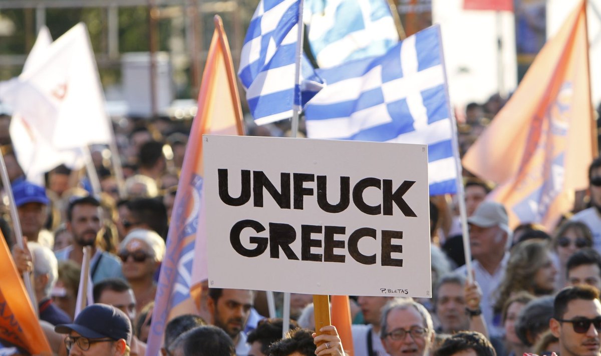Kreeklased demonstreerivad riigi päästmise tagasimaksete tingimuste vastu