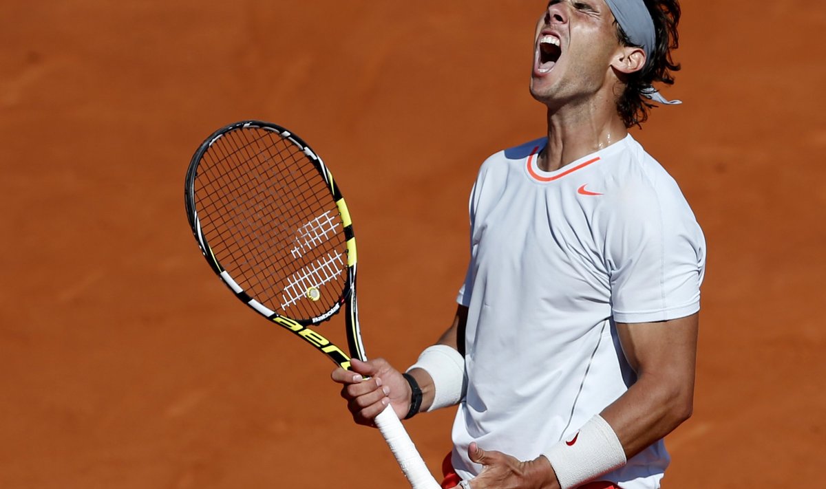 Rafael Nadal rõõmustab Novak Djokovici alistamise üle