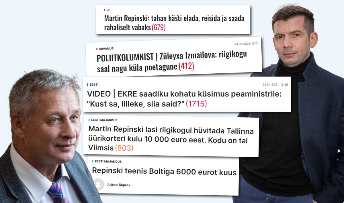 Kalle Grünthal (vasakul) ja Martin Repinski (praegu Riigikogu eksliige) on lubanud endale rahvasaadiku jaoks ebasobivat käitumist ja ütlusi.