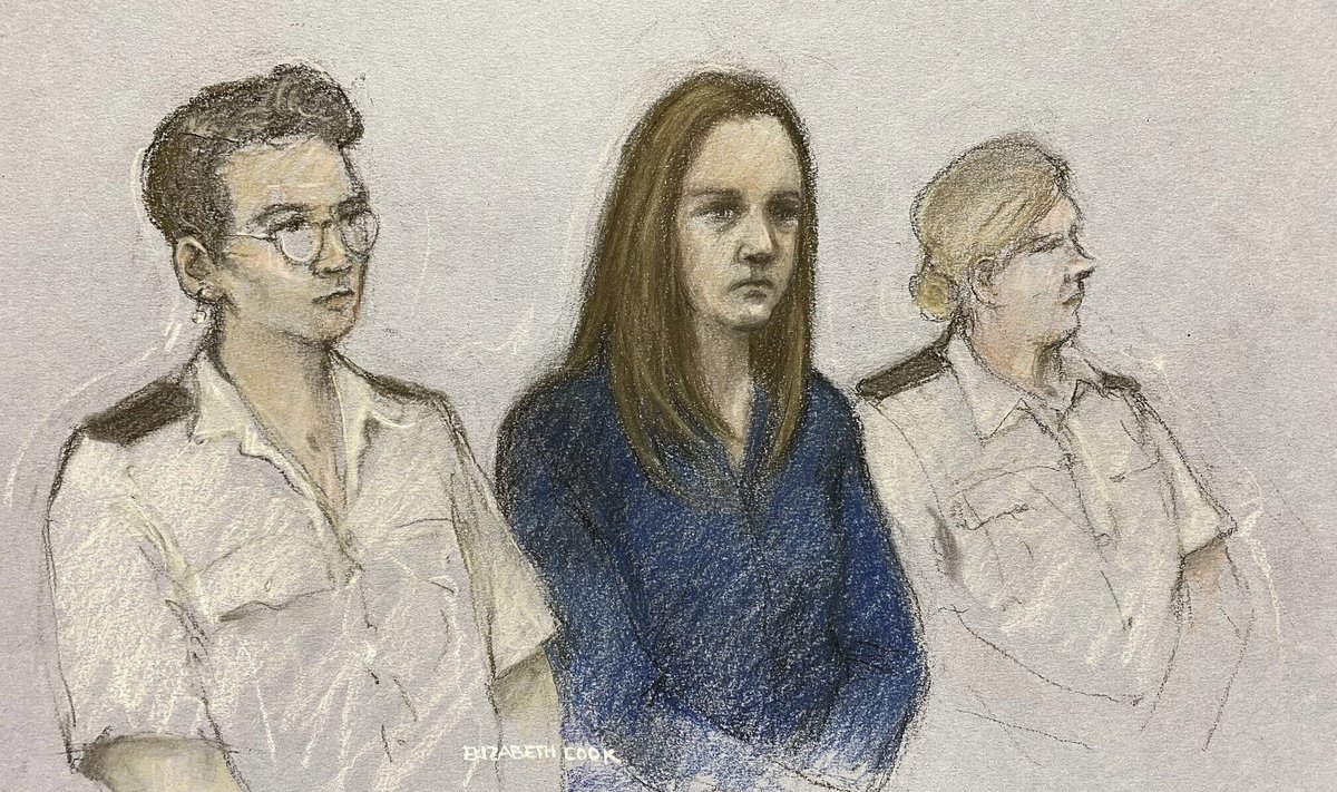 Imikuid mõrvanud haiglaõde Lucy Letby viibis 10. augustil Manchesteri kroonikohtus.