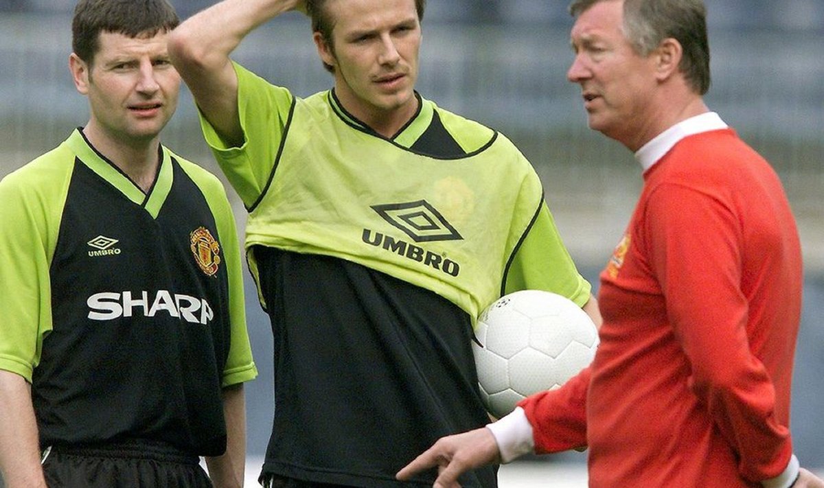 David Beckham Manchester Unitedi treeningul 1999. aasta 25. mail Barcelonas.
