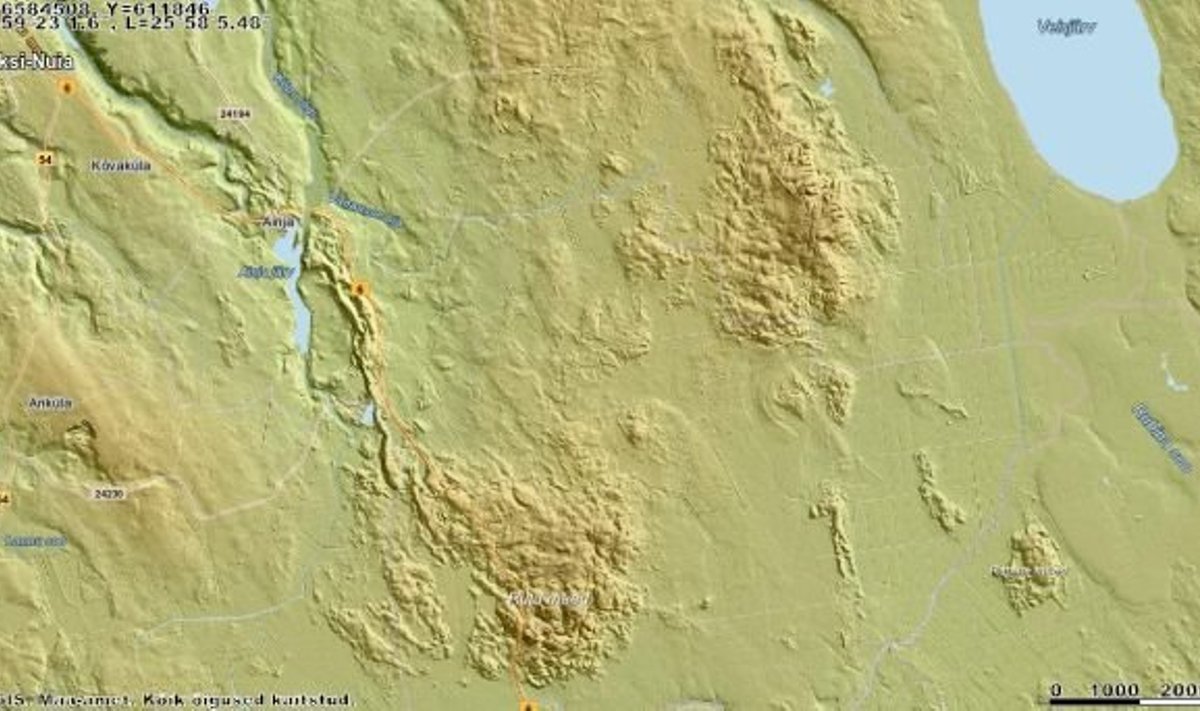 Härjassaare mäe piirkond Maa-ameti geoportaalis (ekraanitõmmis)