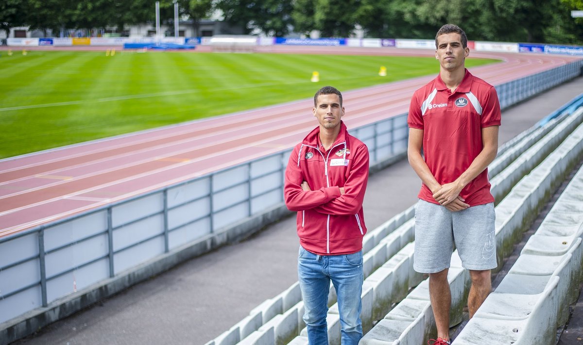 Kévin Borlée (vasakul) ja Jonathan Borlée võistlevad täna ja homme Kadrioru staadionil.