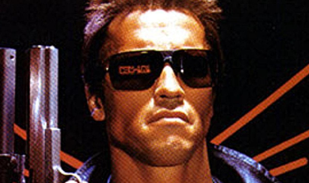 A poster from actor Arnold Schwarzenegger's 1984 film "The Terminator is shown in this undated publicity photograph