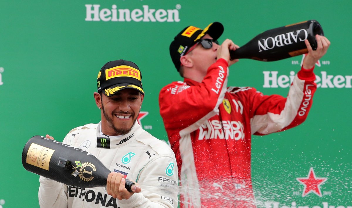 Lewis Hamilton ja Kimi Räikkönen 2018. aastal