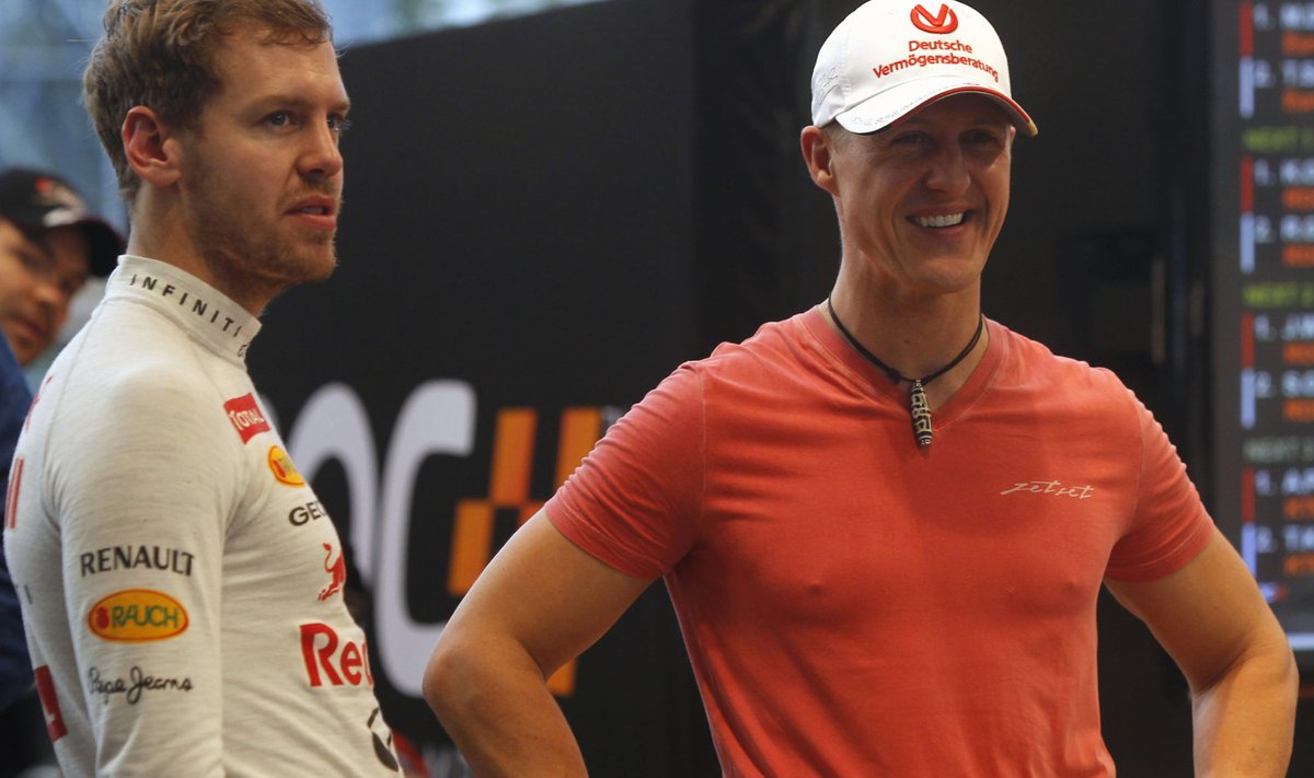 Sebastian Vettel ja Michael Schumacher 2012. aastal.