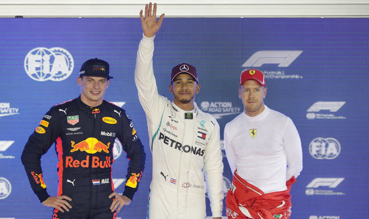 Verstappen, Hamilton ja Vettel
