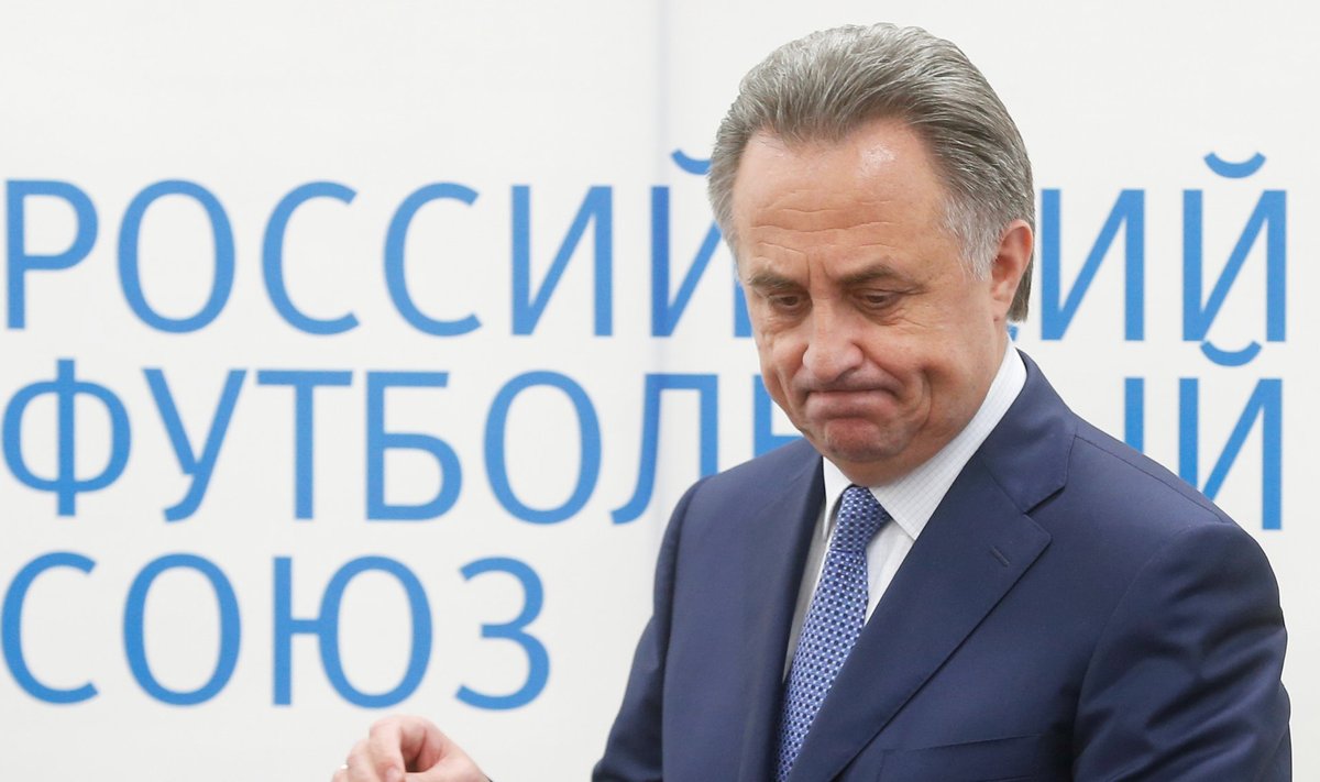 Russian Sports Minister Mutko arrives for news conference after Russian Football Union's executive committee meeting in Moscow