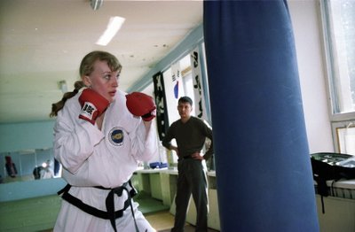 Илона Цветкова и ее тренер в 2003 году 