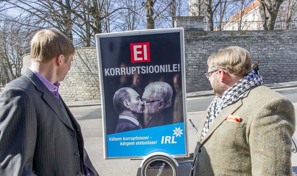 IRL-i korruptsioonivastase sõnumiga valimiskampaaniasse kuulus selline plakat.