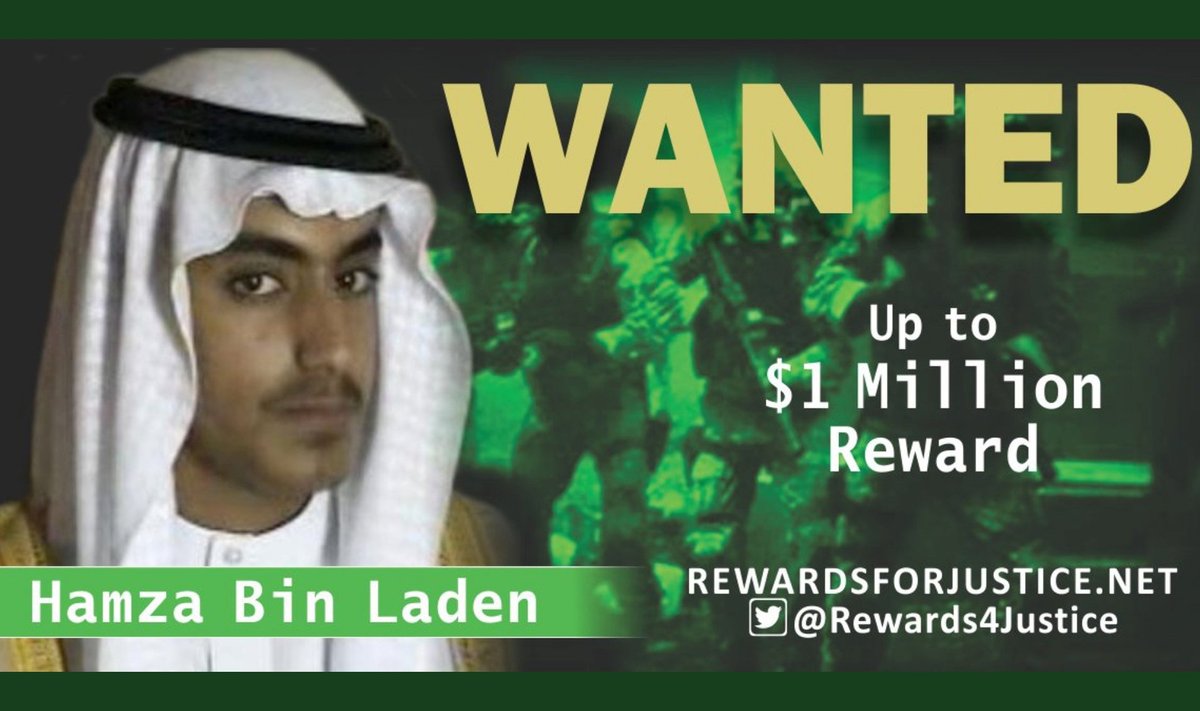Reward notice for Hamza bin Laden