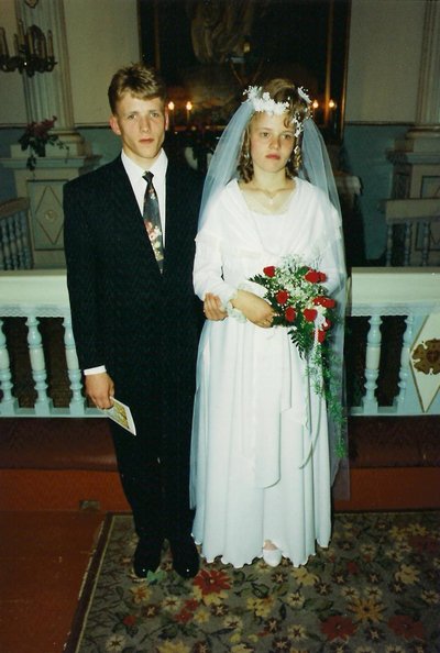 Valdo ja Maive Käose pulmapilt, 01.07.1995