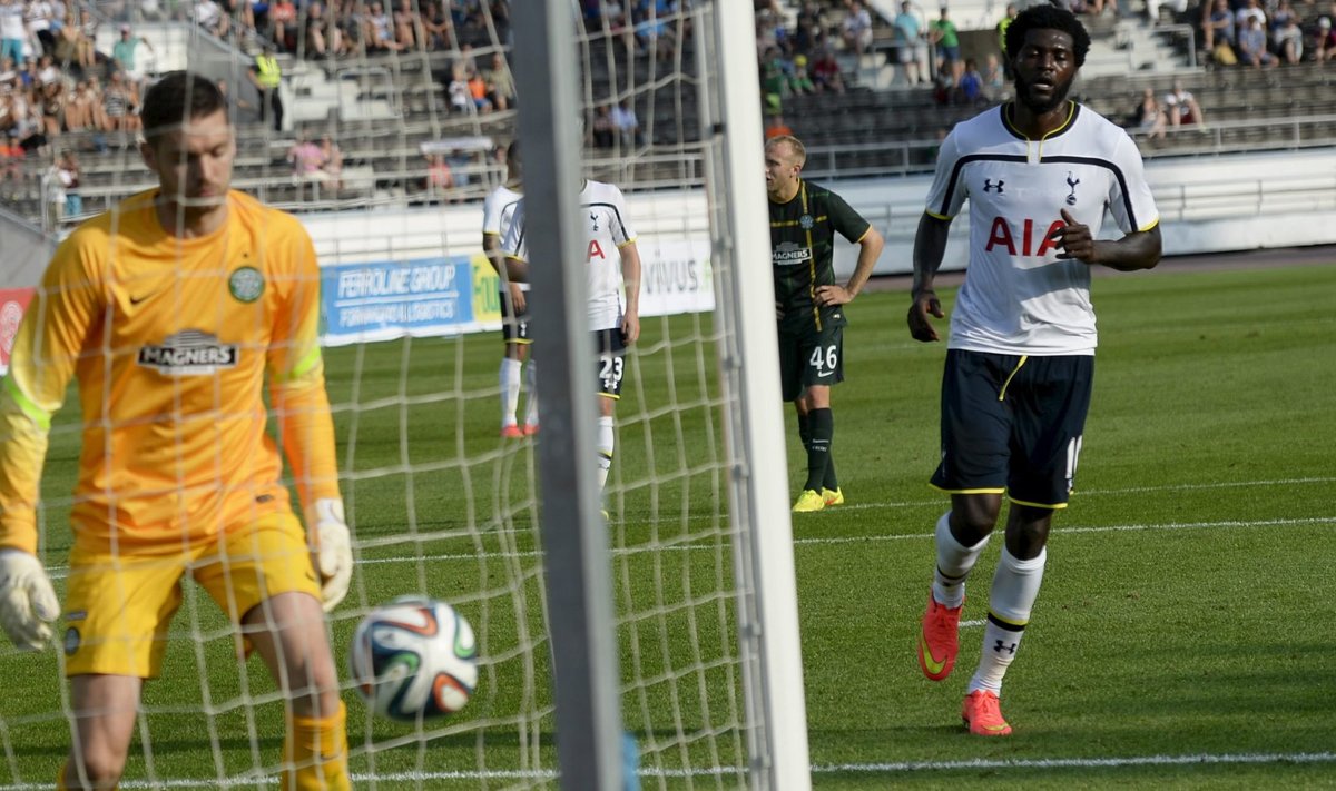 Emmanuel Adebayor realiseeris Celticu vastu penalti.