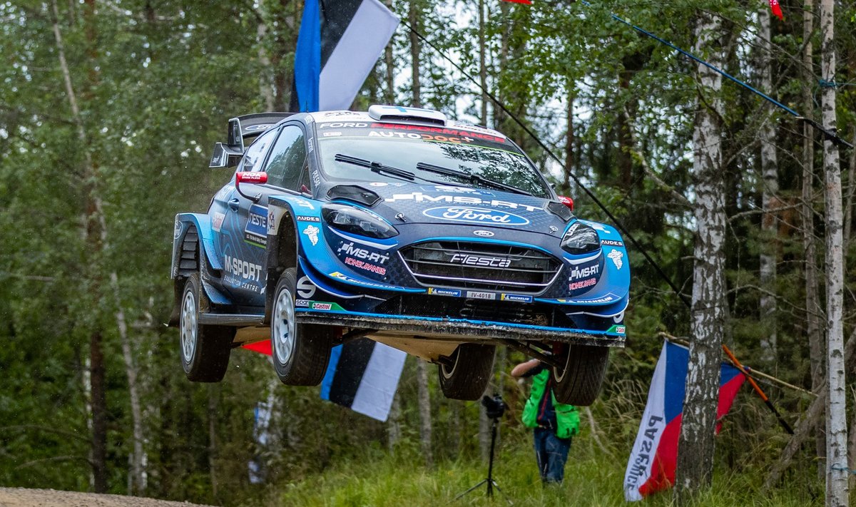 Teemu Suninen 2019. aasta Soome rallil M-Spordi Ford Fiesta WRC roolis.