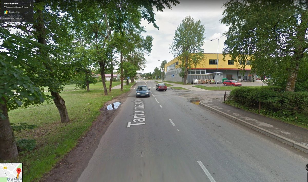 Põltsamaa, Tartu mnt 10 juures (Google Street View ekraanitõmmis)
