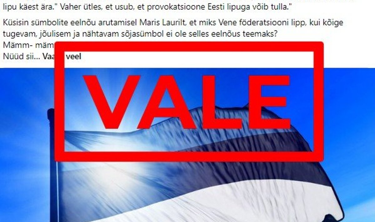 Vastupidiselt Helle-Moonika Helme arusaamale, Eesti lipp ei ole vaenuliku sümboolika alla arvestatud