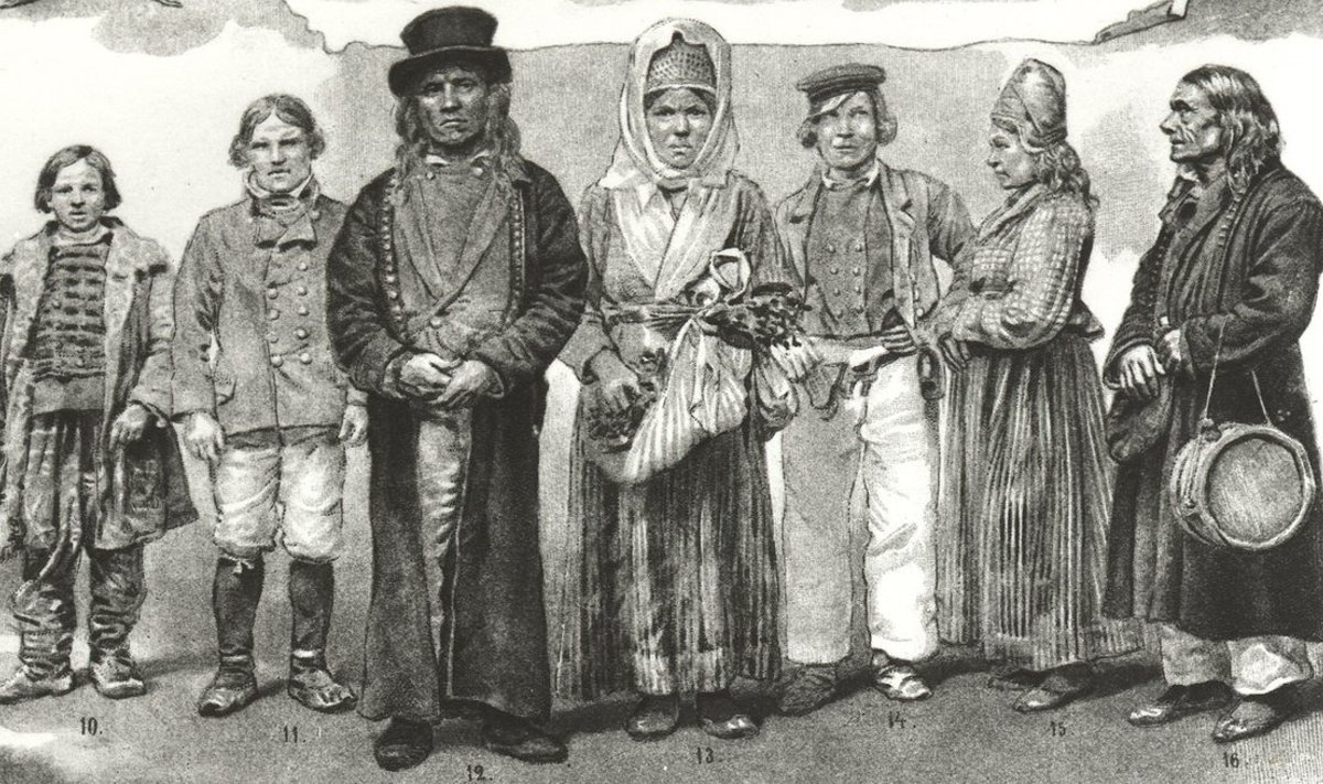 Eesti talurahvas 19. sajandi alguse gravüüril. 
