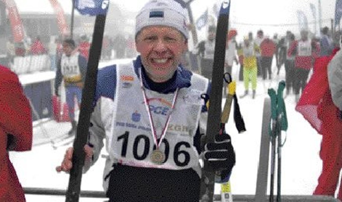 Eesti Worldloppeti klubi asutajaliige Arvo Rodi pärast Poola maratoni läbimist.