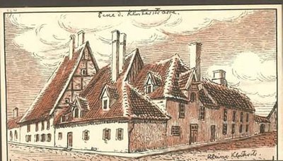 Õpetajate maja Suur- ja Väike-Kloostri nurgal 18. sajandil. 