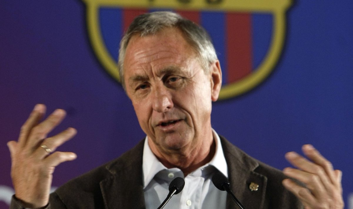 Former Barcelona coach and player Johan Cruyff is appointed Barcelona's Honorary President in Barcelona