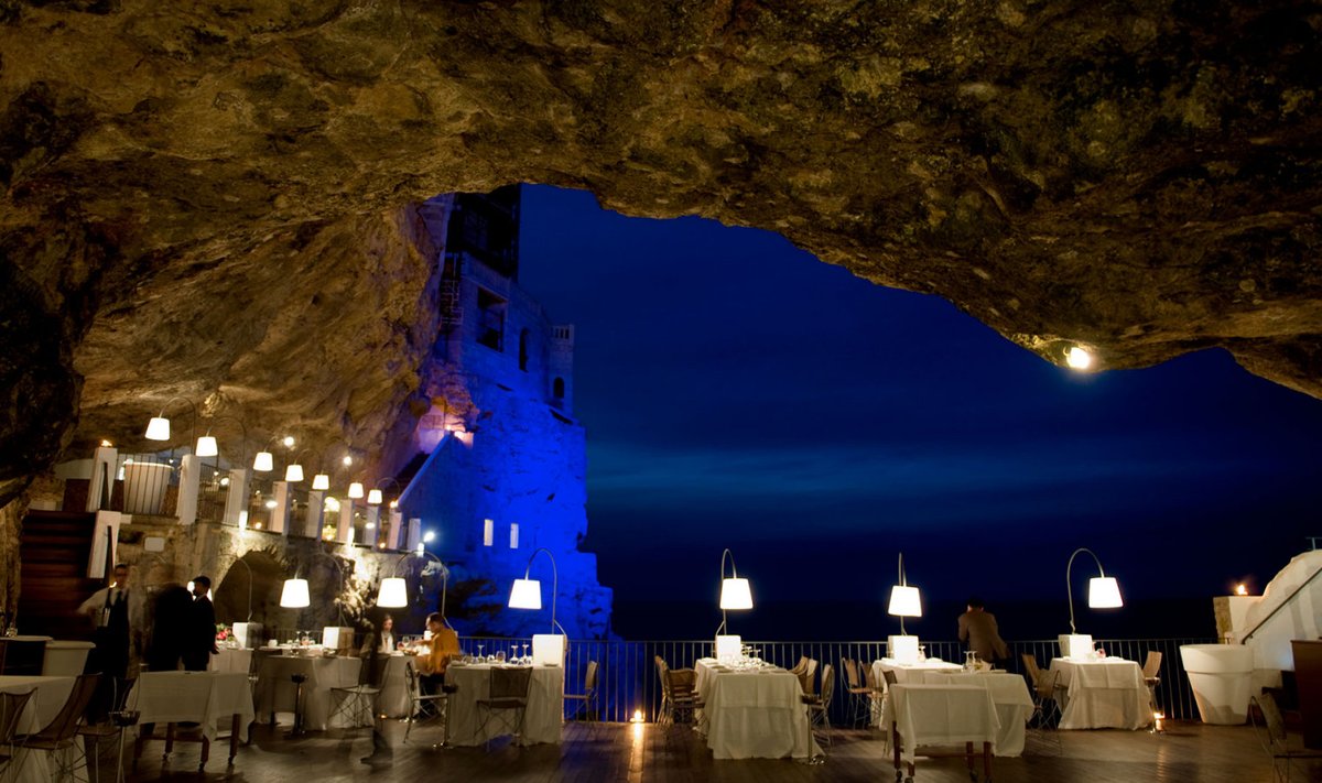 Maailmakuulus Itaalia kaljurestoran ehk Ristorante Grotta Palazzese.