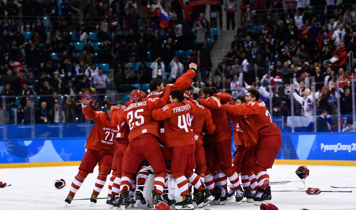 Venemaa hokimeeste rõõmul pole piire – lõpuks olümpiavõitjad.