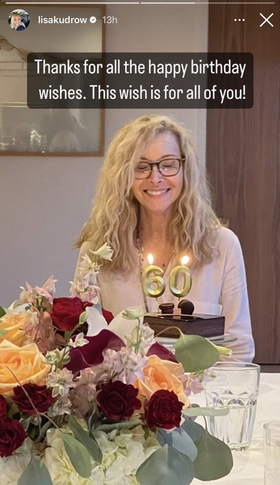 Lisa Kudrow tähistamas 60. sünnipäeva