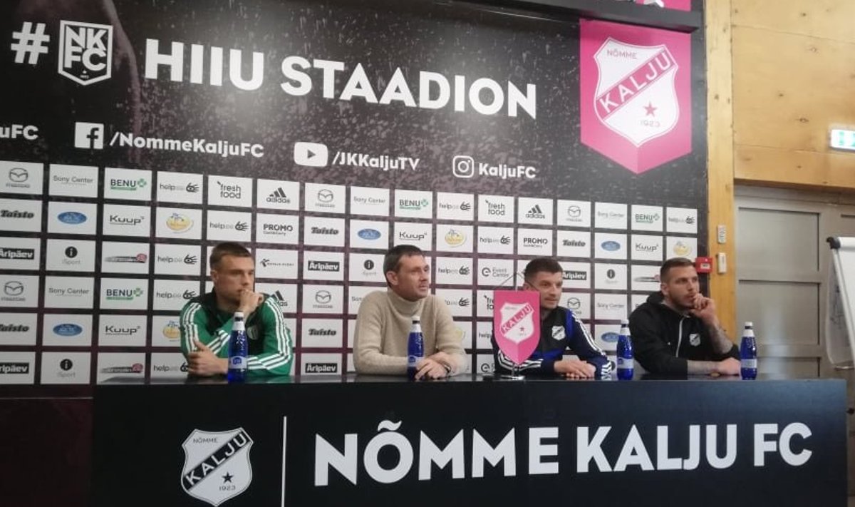 Pressikonverentsil osalesid Levadia poolelt Jevgeni Budnik ja Aleksandar Rogic ning Kalju esindajad Roman Kožuhhovski ja Maximiliano Ugge.