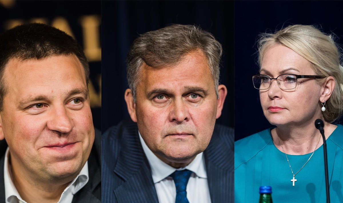 MINISTRID: Peaminister Jüri Ratas, justiitsminister Raivo Aeg ja rahvastikuminister Riina Solman.
