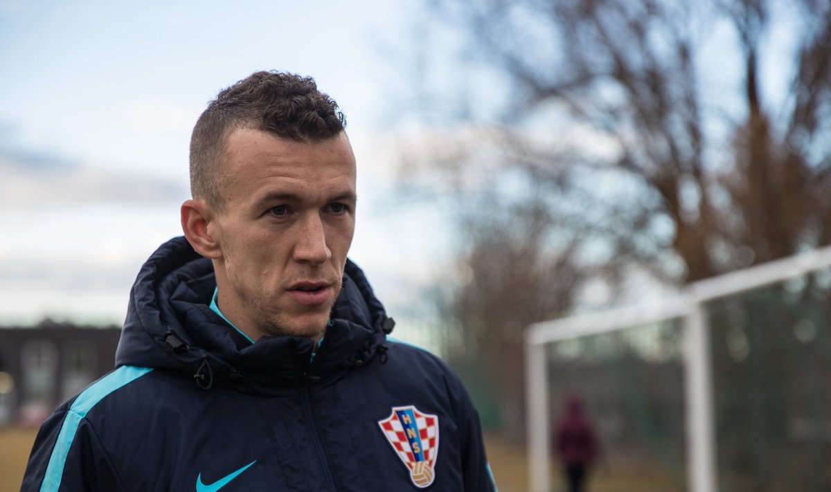 Ivan Perišic eilsel treeningul Tallinnas.