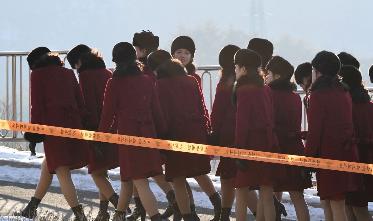 Põhja-Korea tantsutüdrukud olümpialinnas