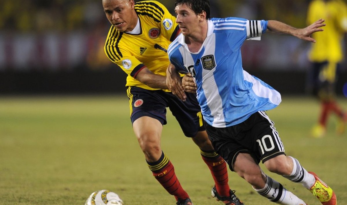 Argentina kapten Lionel Messi kohtumises Kolumbiaga, jalgpall