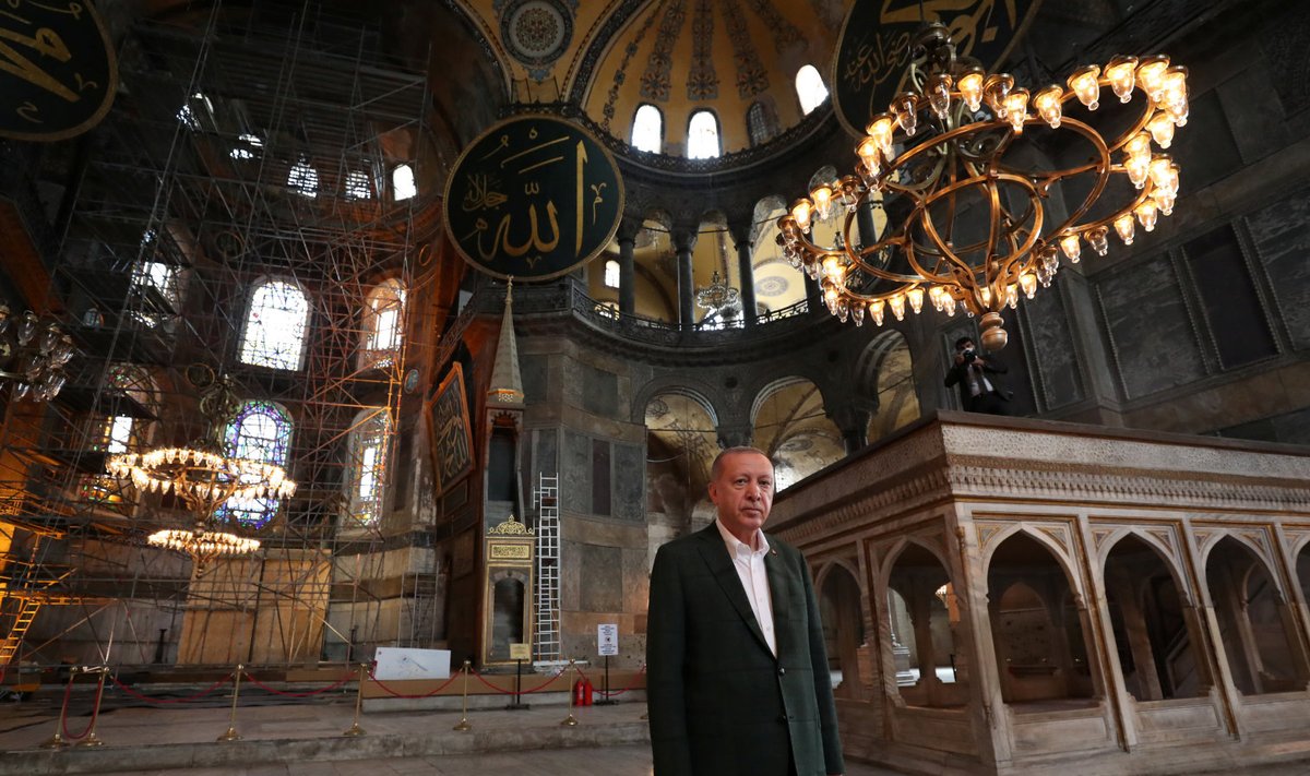 Türgi president Recep Tayyip Erdoğan Hagia Sophias