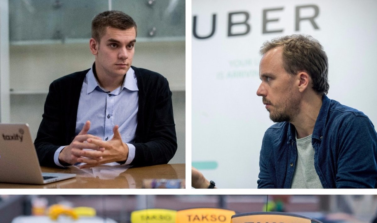 Taxify tegevjuht Markus Villig ja Uber Eesti tegevjuht Enn Metsar