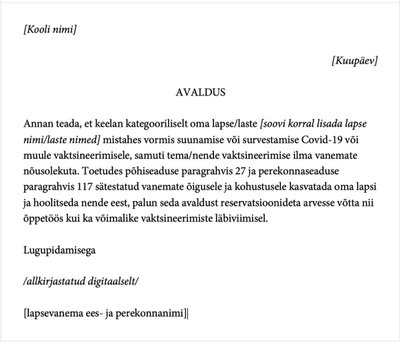 Järjekordne näide avaldusest järjekordsest sotsiaalmeedias levivast avaldusest.